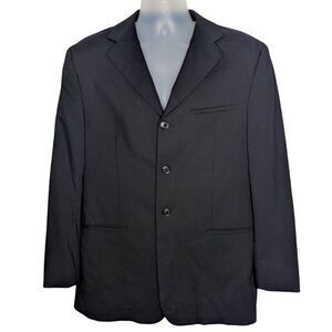 Wilke-Rodriguez Single Breasted Blazer Size 40 Short Black 3 button Wool
